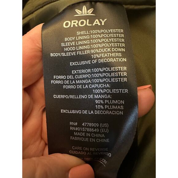 Orolay Women's Quilted Mid-Length Down Jacket Olive Green Size XL NWT Cozy Style - Picture 5 of 7